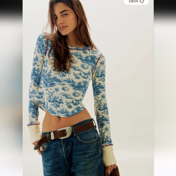 We The Free Tops - We The Free Toileidays Long Sleeve Dream Combo Thermal Womens Size Medium